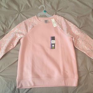 Long Sleeve Pink Sweater Heart Print
